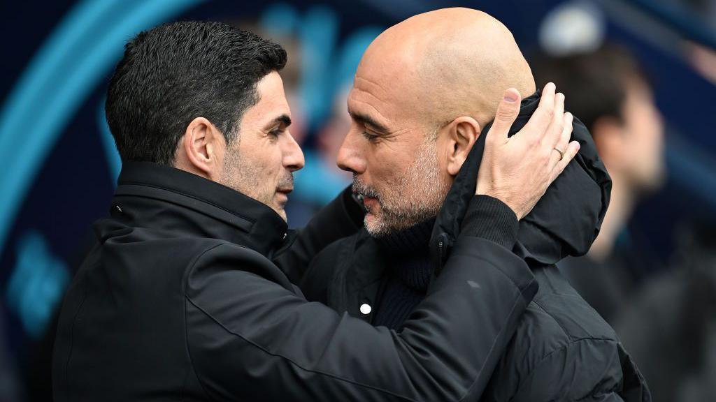 Mikel Arteta and Pep Guardiola