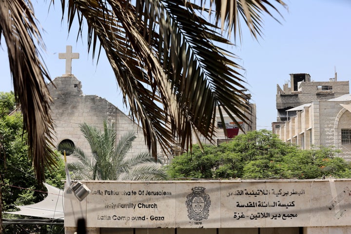 A view of the damage to the Holy Family Catholic Church following an Israeli strike on the compound in Gaza City, on July 17, 2025. The Latin Patriarchate of Jerusalem said an Israeli strike on Gaza's only Catholic church killed at least three and injured several more, including the parish priest.