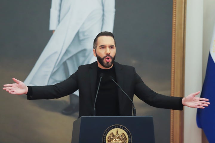 FILE - El Salvador's President Nayib Bukele gives a press conference in San Salvador, El Salvador, Jan. 14, 2025. (AP Photo/Salvador Melendez, File)