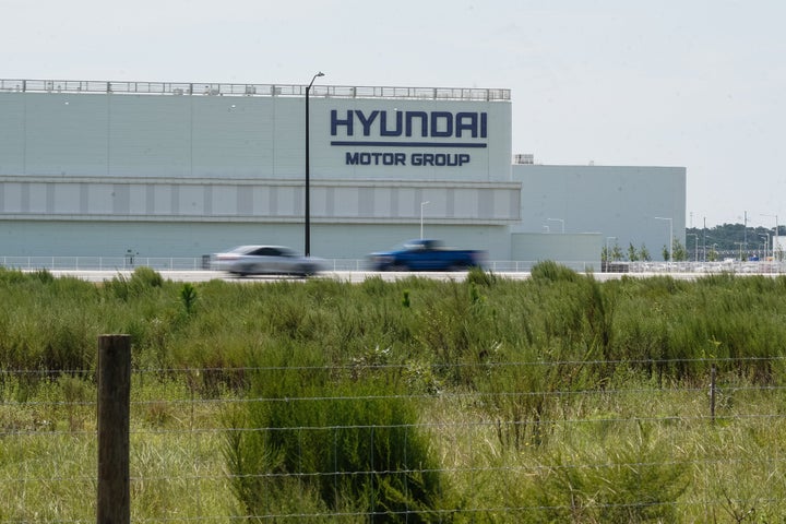 The Hyundai Metaplant is seen on September 9, 2025, in Ellabell, Georgia, where more than 300 South Korean workers were arrested at a Hyundai-LG battery plant being built. (Photo by Elijah Nouvelage / AFP via Getty Images)