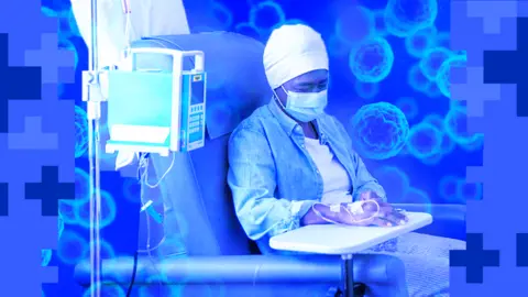 BBC Stylised image of someone having chemotherapy