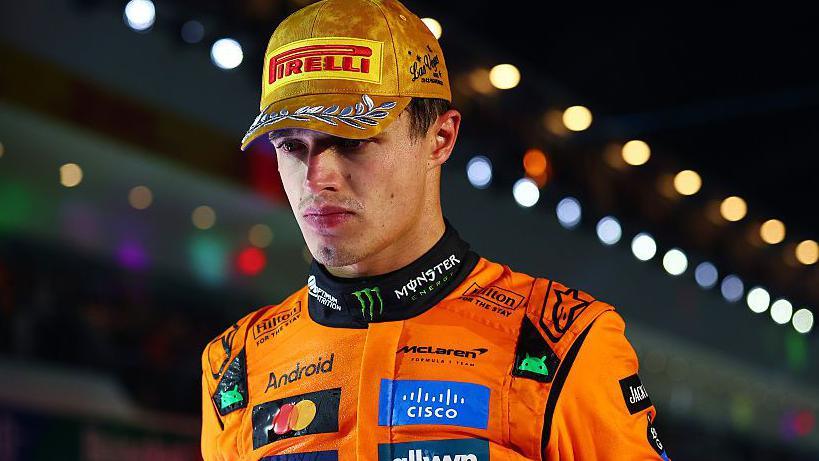 McLaren's Lando Norris looking downcast after the Las Vegas Grand Prix