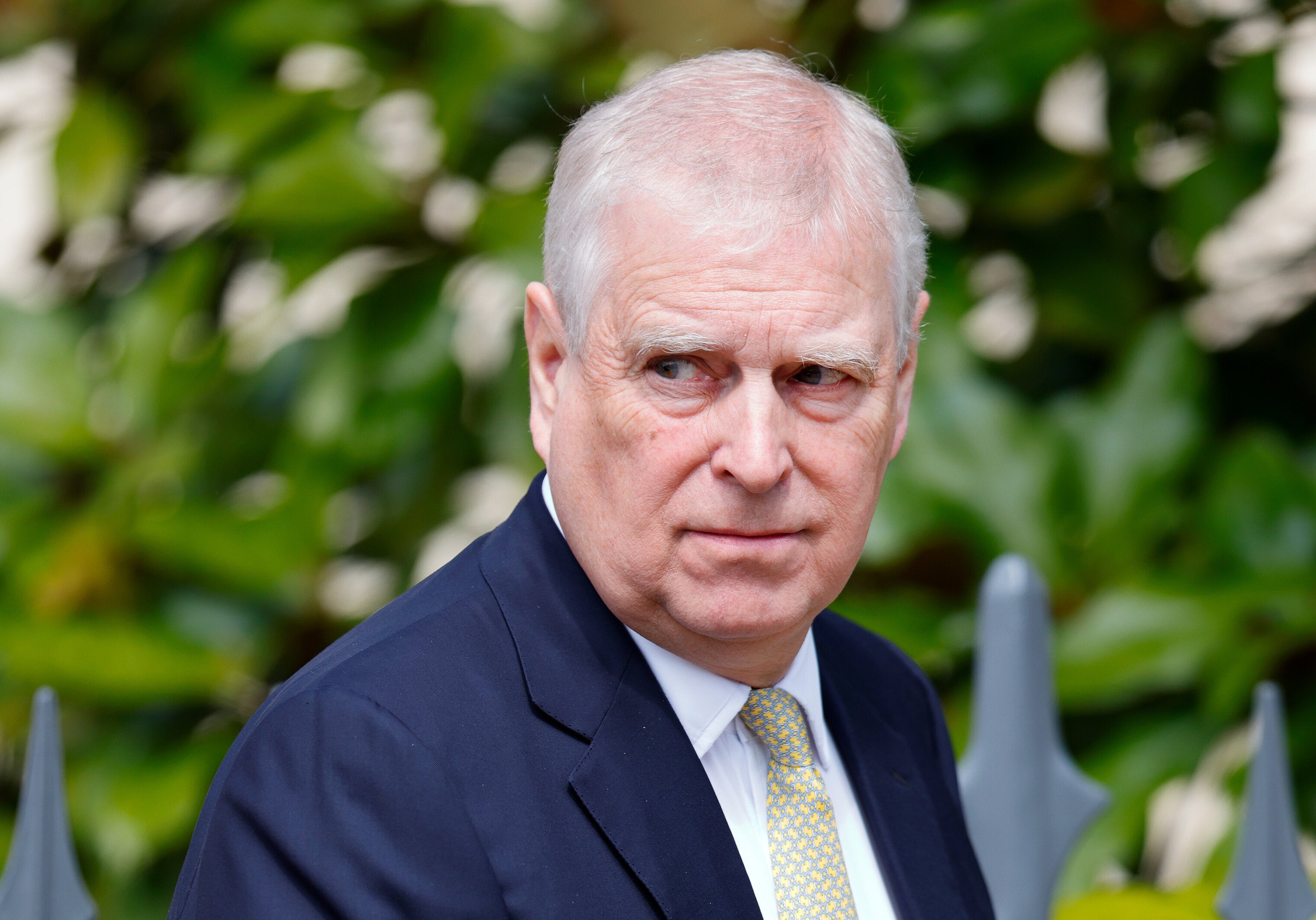 Prince Andrew attends the traditional Easter Sunday Service at St George's Chapel, Windsor Castle, in England on April 20.