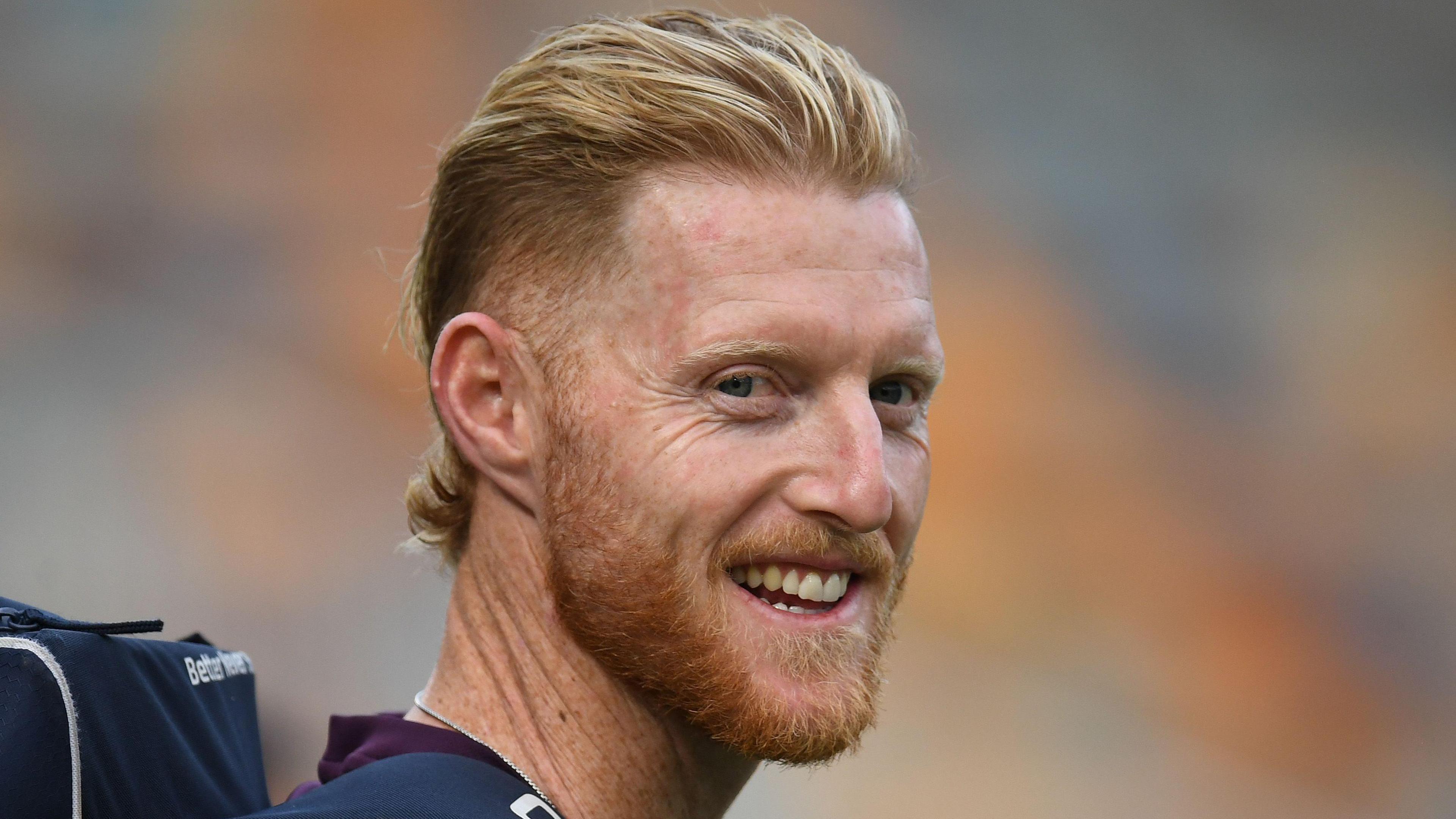 Ben Stokes smiles during training