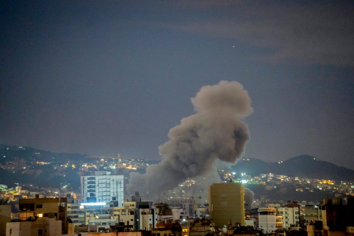 Smoke rises from an Israeli strike on the Beirut suburbs in southern Lebanon, on Nov. 21, 2024. Israel has intensified its bombings on Lebanon ever since Defense Minister Yoav Gallant was replaced.