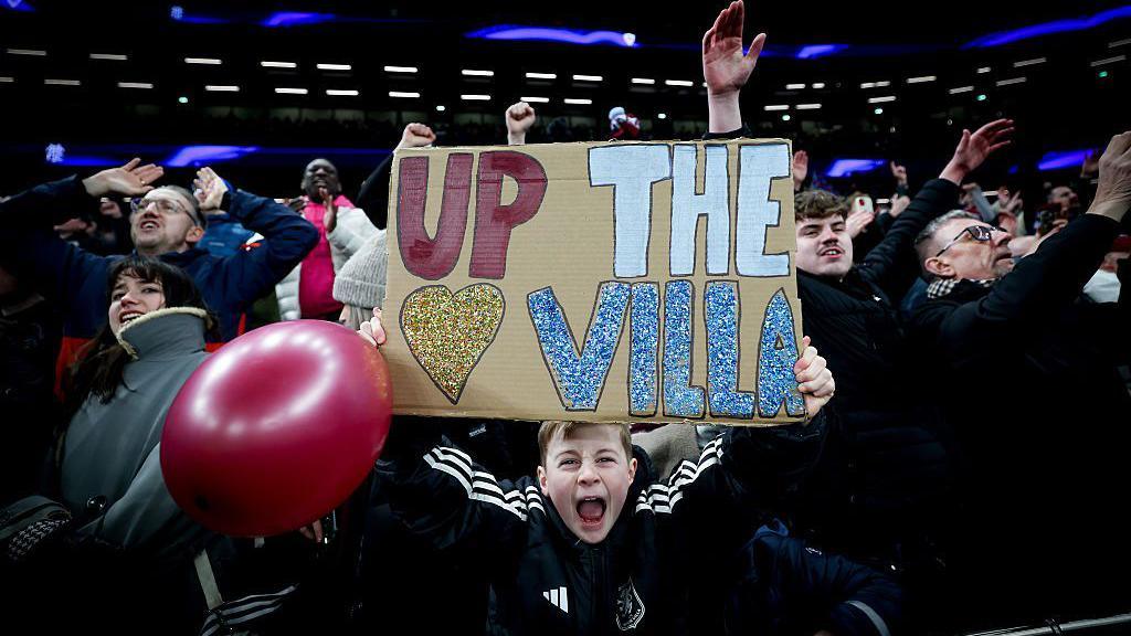Aston Villa supporters during the FA Cup third round match at Tottenham 