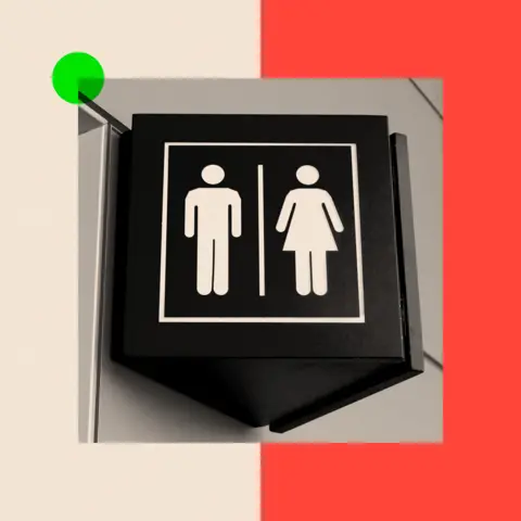 BBC A sign with the symbols for men's and women's facilities