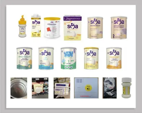 Nestle Nestle products affected by a recall are specific batches of its SMA
infant formula and follow-on formula