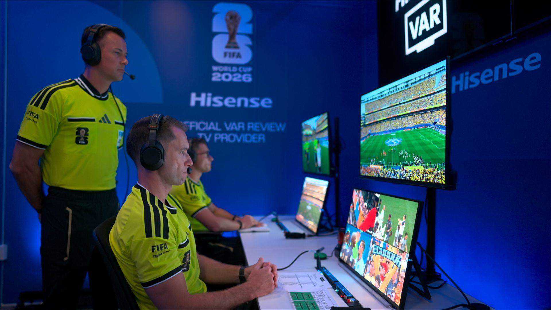A picture showing the Ivory Coast v Ecuador VAR team