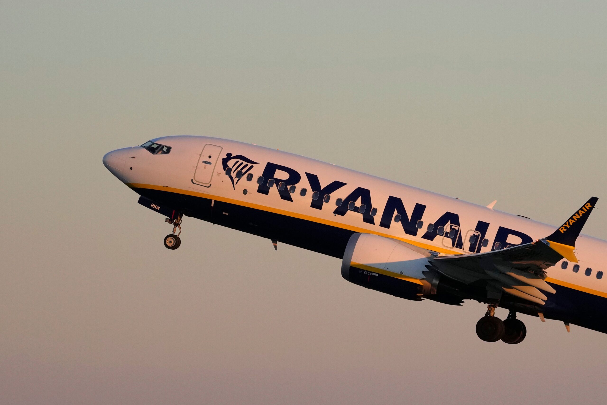 A Ryanair spokesperson confirmed that a passenger window “dislodged inflight” shortly after takeoff on Friday. A Ryanair Boeing 737 MAX is seen here.