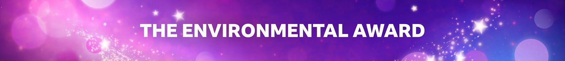 Purple, sparkly Make a Difference Award branded 'The Environmental Award' graphic.
