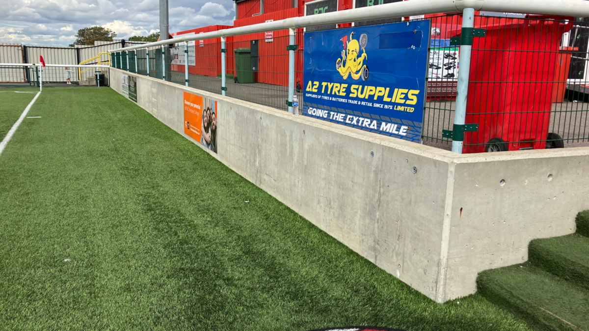 Sheppey United concrete wall