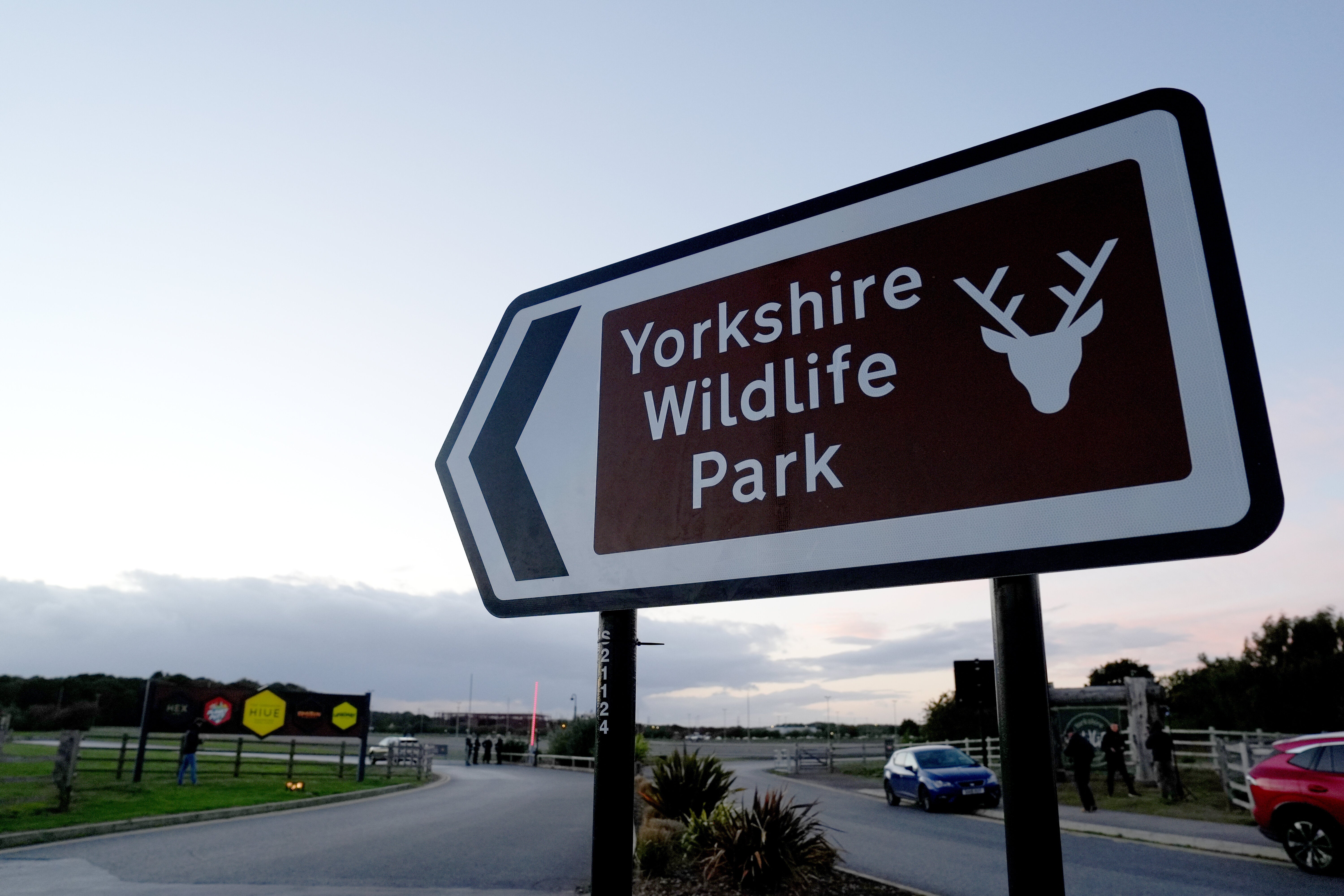 A sign at the entrance to Yorkshire Wildlife Park in Doncaster, where a man has died after suffering serious injuries in a tiger enclosure at Yorkshire Wildlife Park, South Yorkshire Police said. Yorkshire Wildlife Park opened in 2009, with the "Land of the Tigers" attraction opening in 2011. Picture date: Saturday October 10, 2026. (Photo by Annabel Lee-Ellis/PA Images via Getty Images)