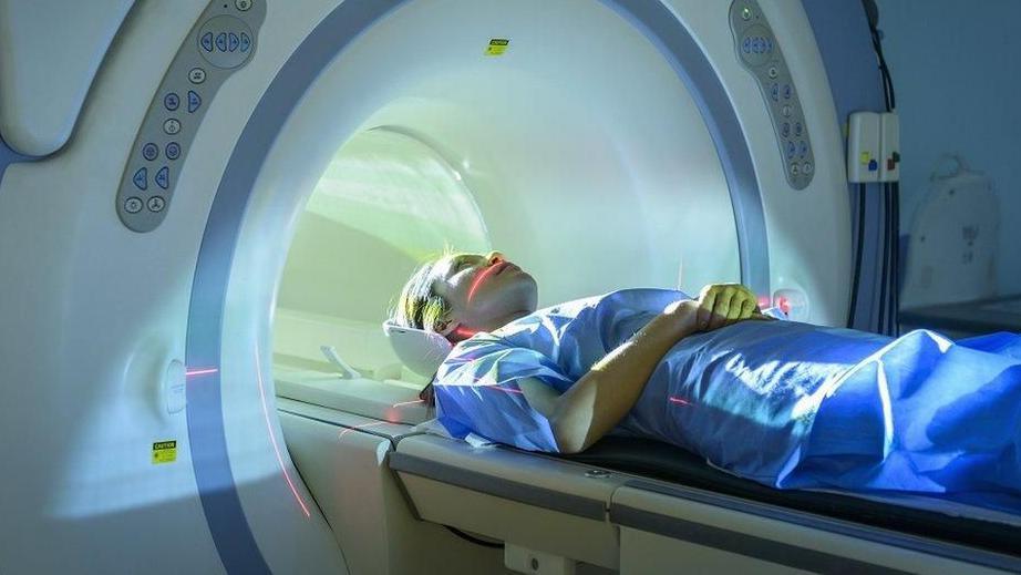Woman having scan