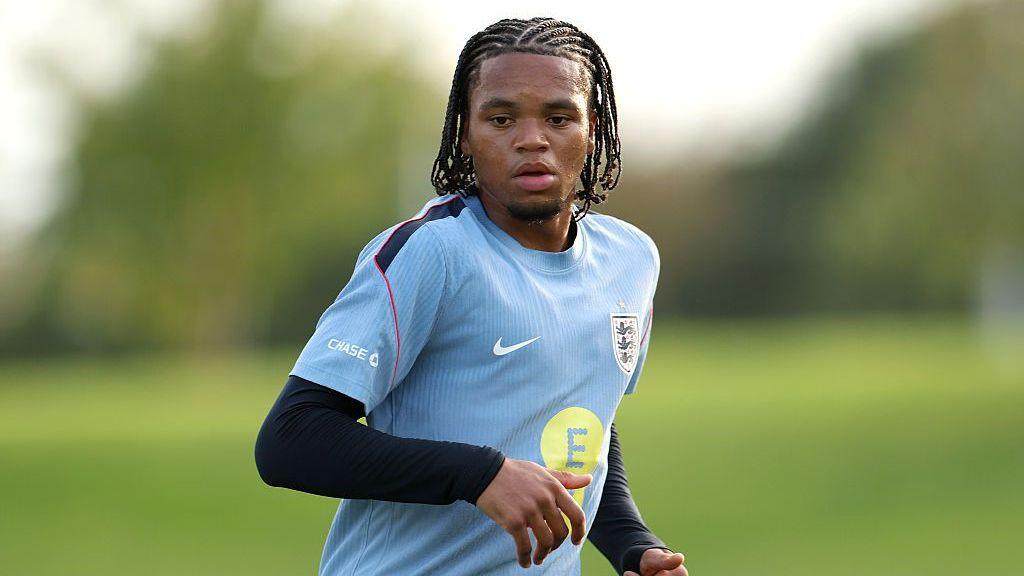 Rio Ngumoha of England during a training session at St George's Park